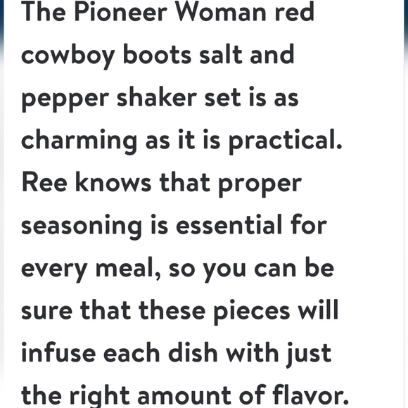 ❤️ New Pioneer Woman Red Cowboy Boots Salt & Pepper Shaker Set - Picture 2 of 6